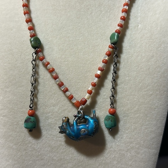 Handcrafted Beaded Necklace with donkey Pendant